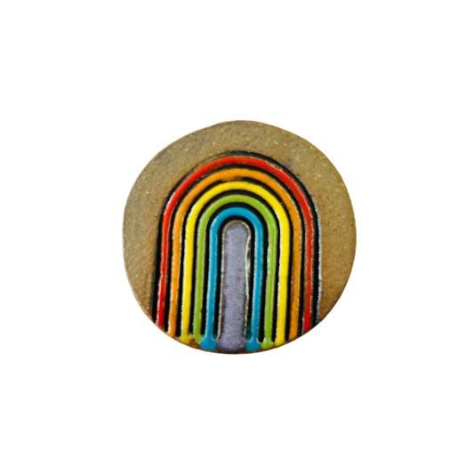 Retro Rainbow 1-inch Magnet