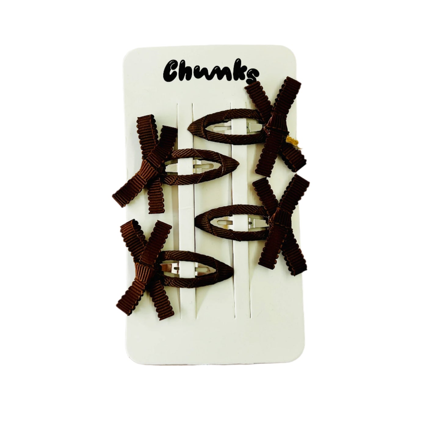 Bow Snap Clips in Chocolate