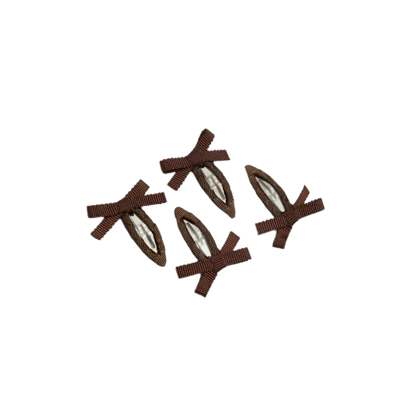 Bow Snap Clips in Chocolate