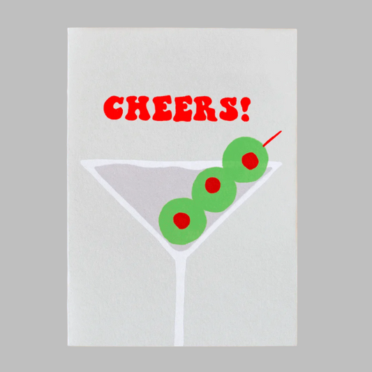 Cheers Martini Screen Printed Card