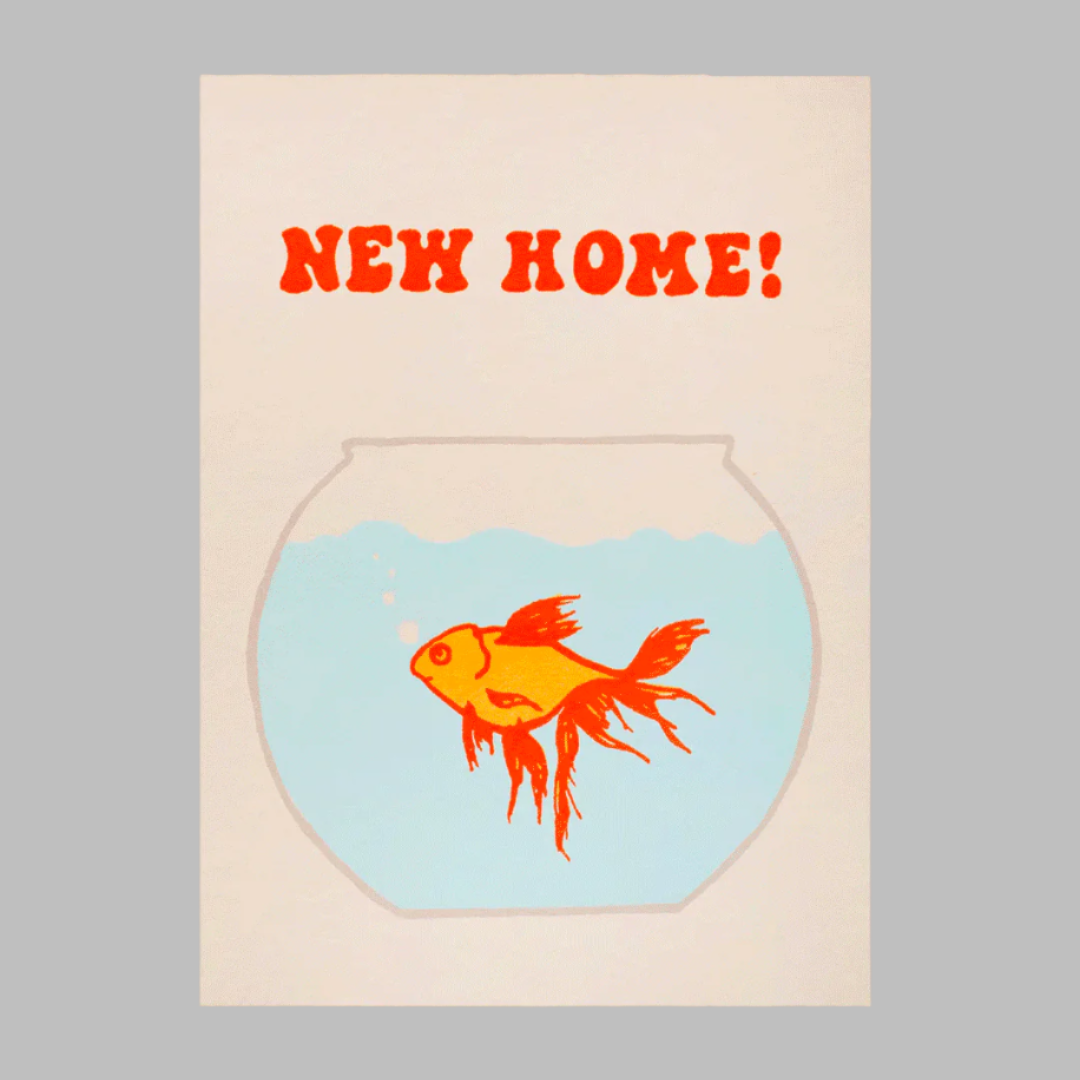 New Home Fish Screen Printed Card