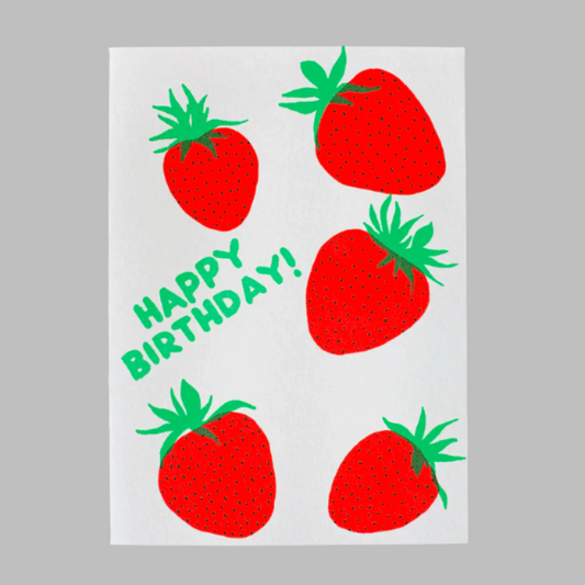 Birthday Berries Screen Printed Card