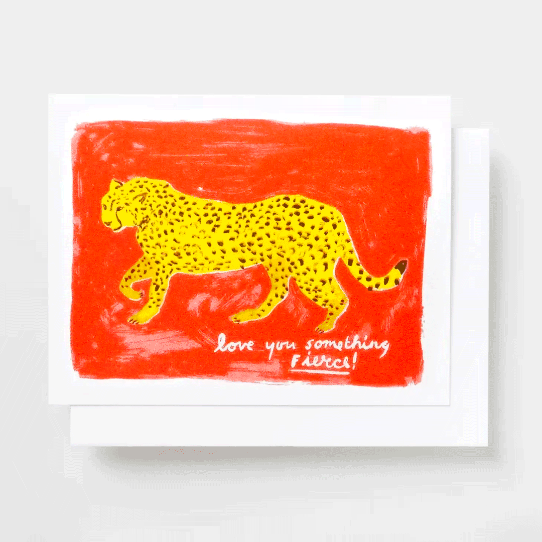 Love You Something Fierce Risograph Card