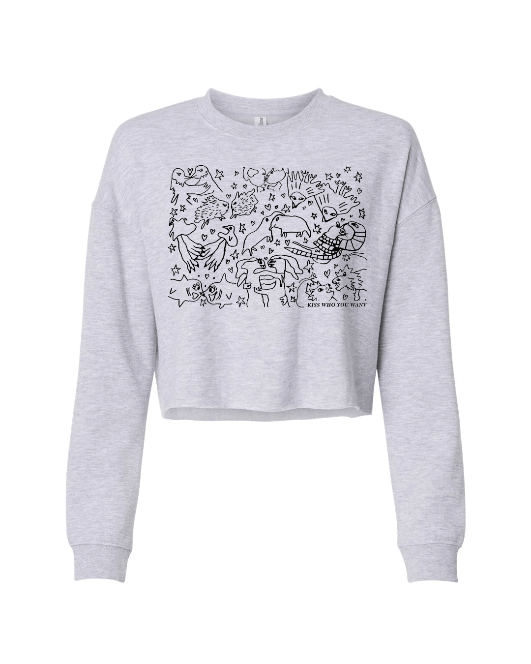 Kiss Who You Want Cropped Sweatshirt